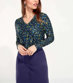 La Fiancée Lange mouwenshirt TAIKO petrolBlue Best