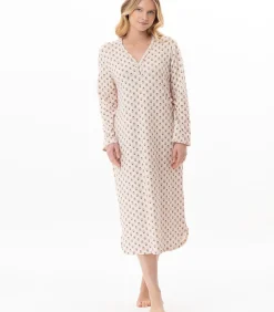 LE CHAT Lange nachthemd van modal katoen TEA TIME 111 multicolor Clearance