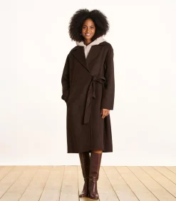 La Fée Maraboutée Lange oversized bruine wollen jas brown Outlet