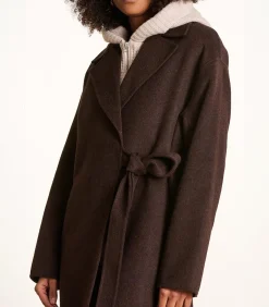 La Fée Maraboutée Lange oversized bruine wollen jas brown Outlet