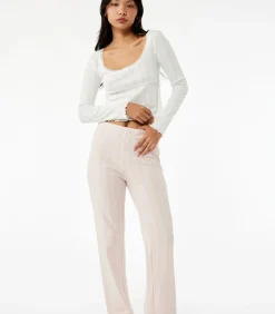 Koton Lange Pijama Broek Katoen met Fionkdetail lilac Outlet