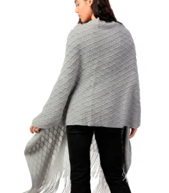ADMAS Lange poncho Punto gray