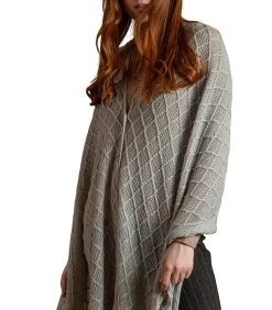 ADMAS Lange poncho Punto gray