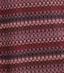 La Fée Maraboutée Lange rode jurk van haakwerk met lange mouwen lightRed Clearance