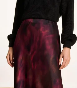 La Fée Maraboutée Lange rode rok met print lightRed New
