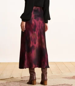 La Fée Maraboutée Lange rode rok met print lightRed New