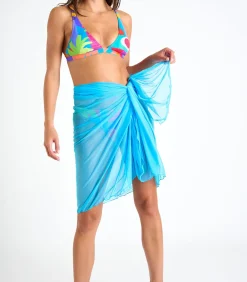 Banana Moon Lange sarong in voile BIG UNI turquoise New