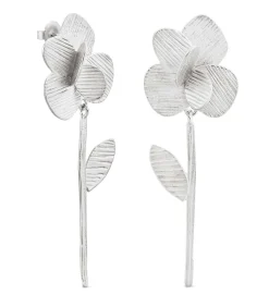 Joidart Lange zilveren oorbellen Pampalonia silver Outlet