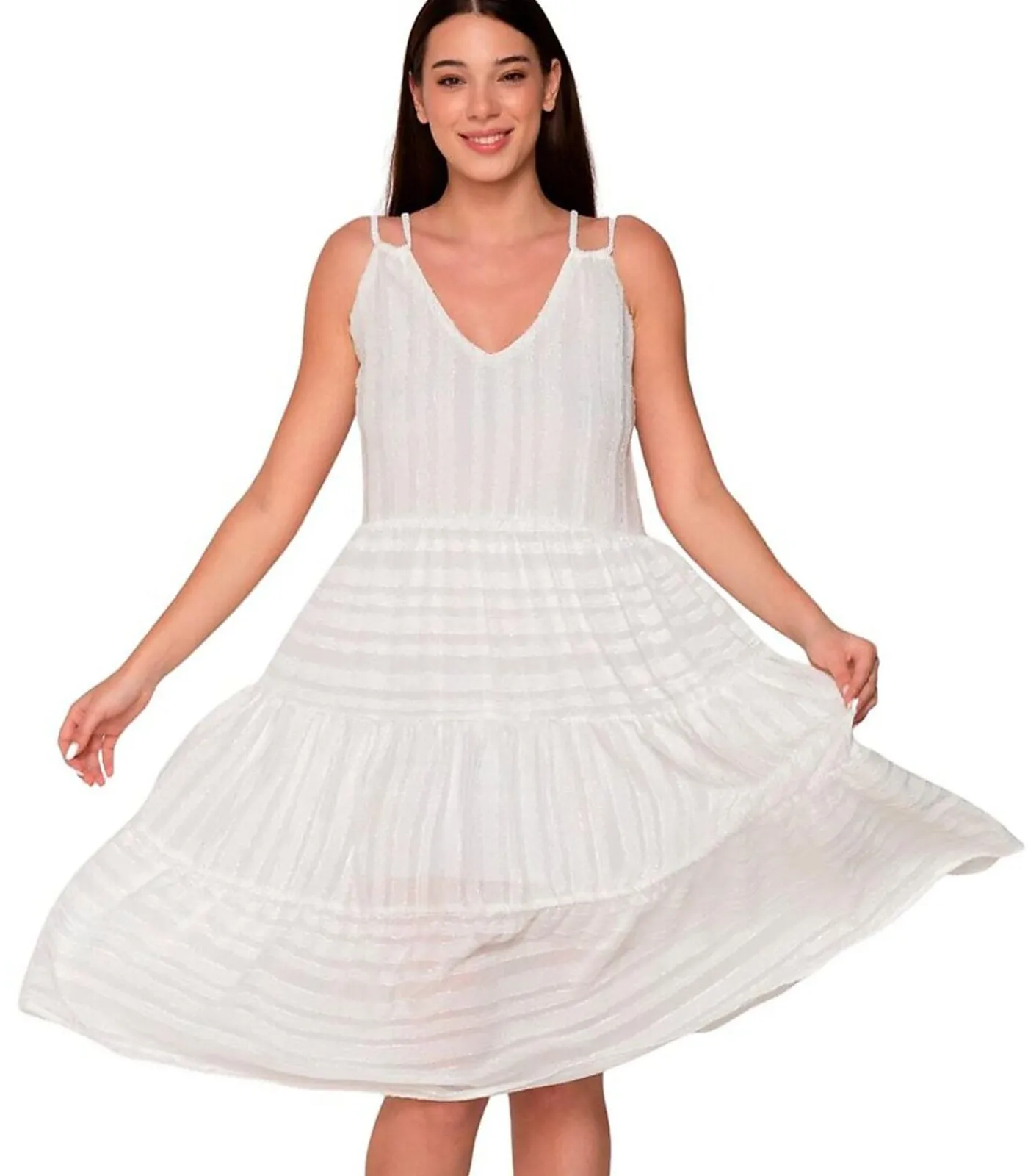 LUNA Lange zomerjurk PRAISE white Outlet
