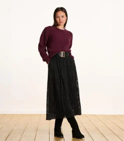 La Fée Maraboutée Lange zwarte kanten rok black Online