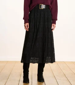 La Fée Maraboutée Lange zwarte kanten rok black Online