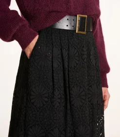 La Fée Maraboutée Lange zwarte kanten rok black Online