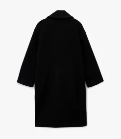 Koton Lange Zwarte Mantel Met Knoopsluiting en Zakdetails black Hot