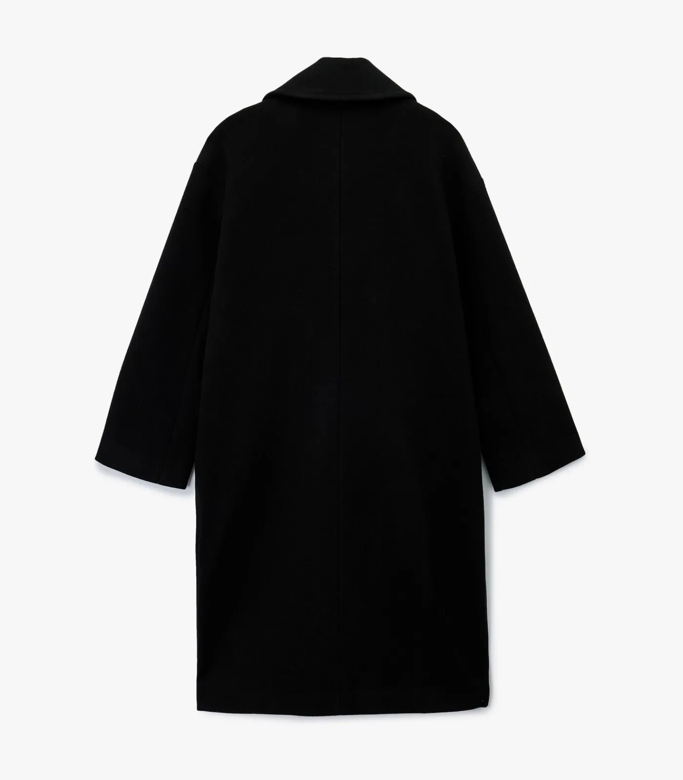 Koton Lange Zwarte Mantel Met Knoopsluiting en Zakdetails black Hot