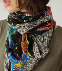 Deeluxe LAVINIA - Sjaal met geometrisch patroon black Discount