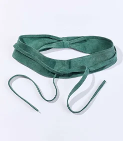 La Fiancée Leren ceintuur om te knopen JAPA darkGreen Hot