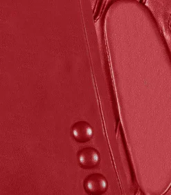 ISOTONER Leren dameshandschoenen met 3 knopen Rood red Hot
