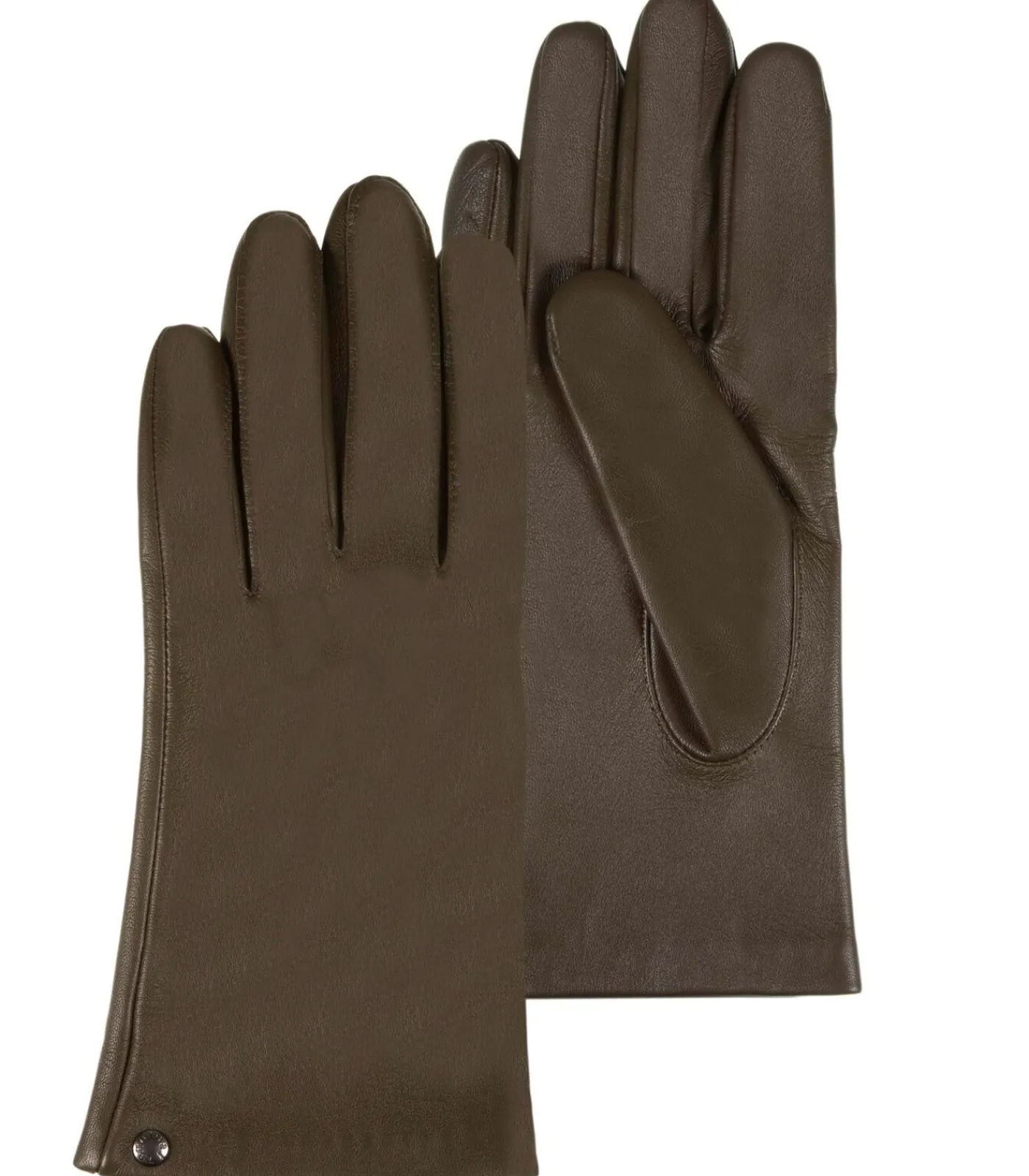 ISOTONER Leren dameshandschoenen met zijden voering Olive oliveGreen Hot