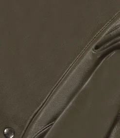 ISOTONER Leren dameshandschoenen met zijden voering Olive oliveGreen Hot
