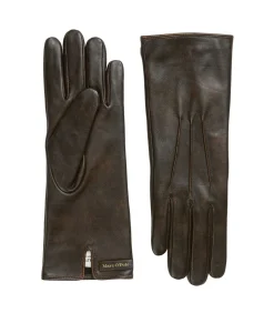 Marc O'Polo Leren vingerhandschoenen darkBrown Best