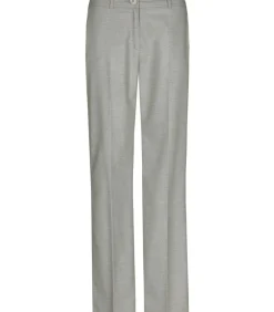 Marie Méro Licht groene broek met rechte pijpen en elastiek in de taille oliveGreen New