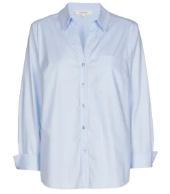 Marie Méro Lichtblauwe bloes in katoen met stretch lightBlue Outlet