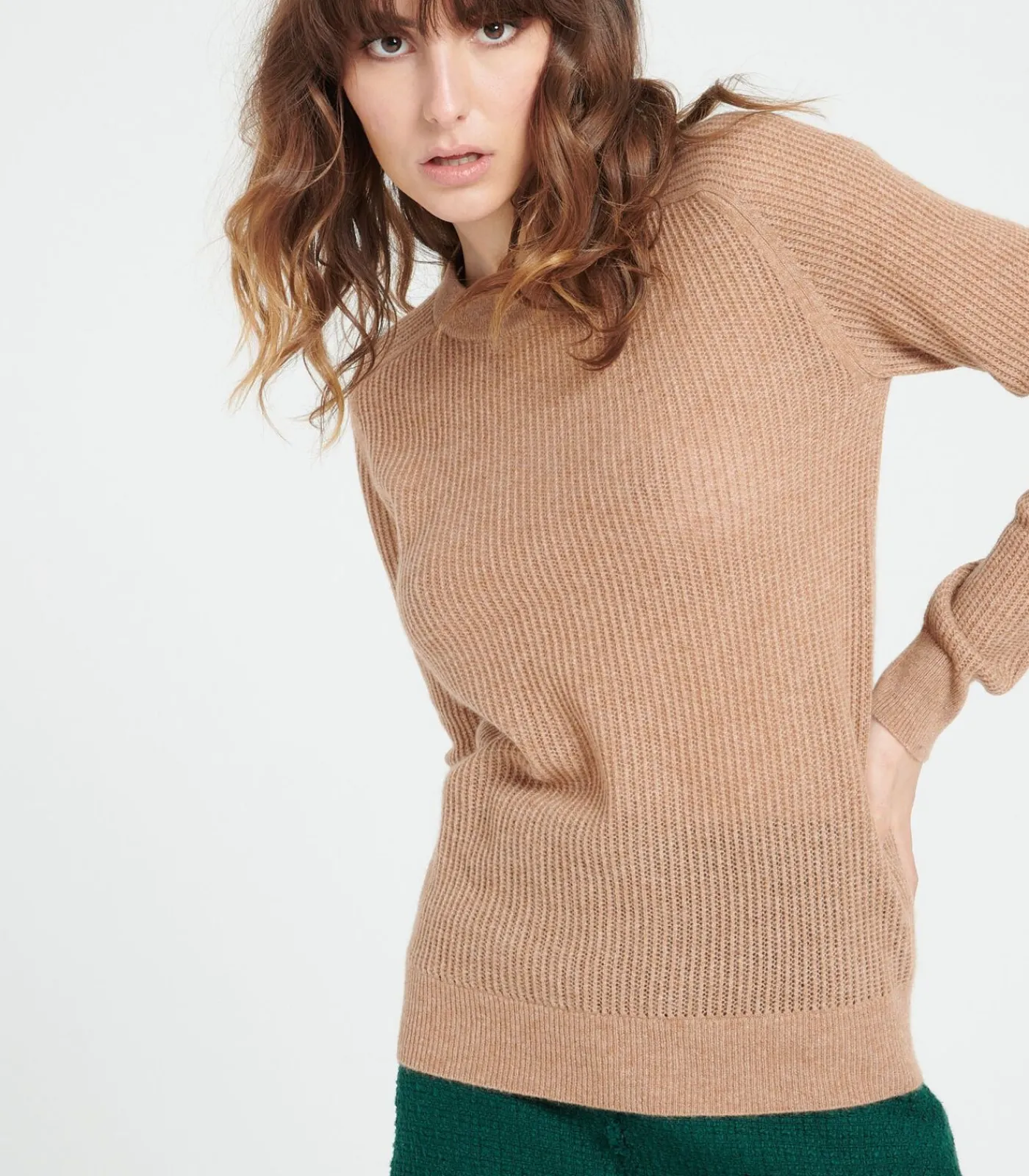 Studio Cashmere8 LILLY 23 Trui met ronde hals - 100% kasjmier camel Online