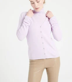 Studio Cashmere8 LILLY 7 V-hals vest - 100% kasjmier lilac Clearance