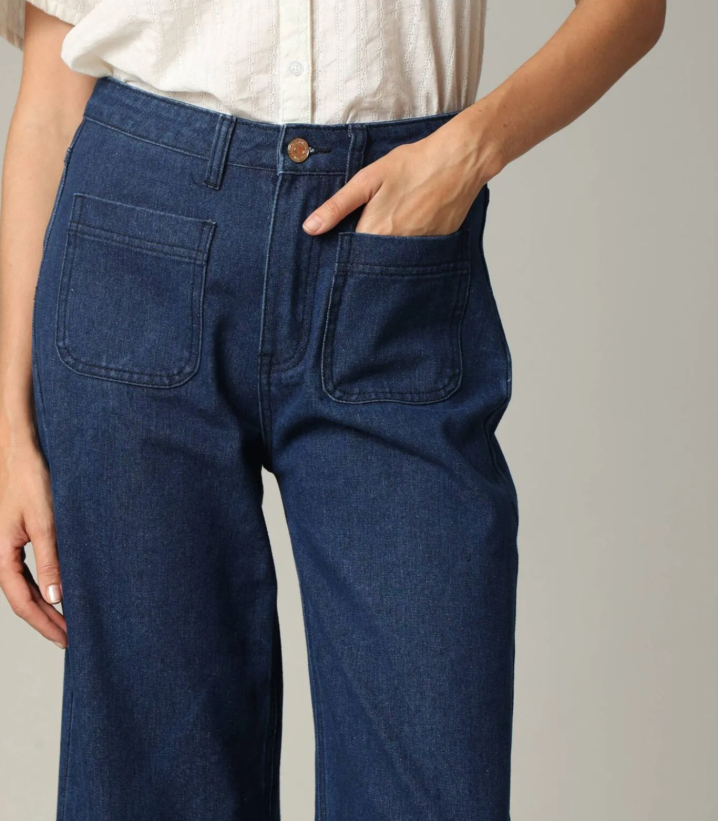 Deeluxe LILOO - Denimjeans met wijde pijpen en ritssluiting blueJeans Sale