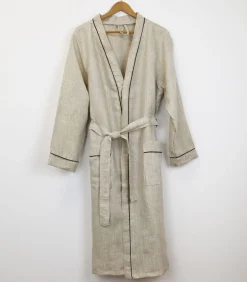 Linandelle Linnen badjas in ecru linnen 4xl offWhite New
