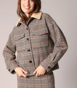 Deeluxe LITCHI - Jasje met pied-de-poulemotief multicolor Discount