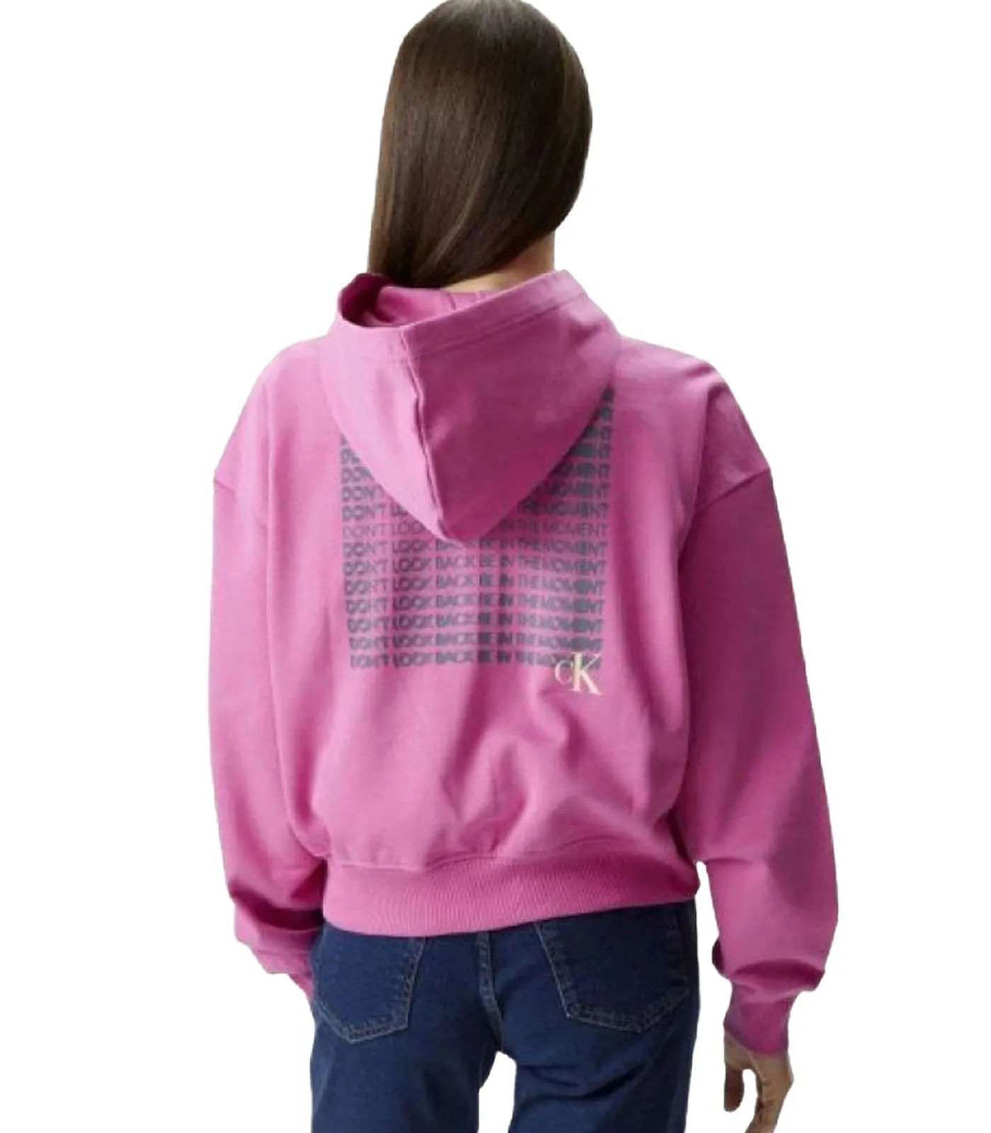 Calvin Klein LOGO - Trui met kap Met Volledige Ritssluiting - Roze pink Discount