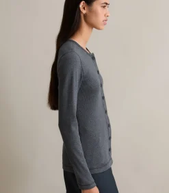 Marc O’Polo DENIM Longsleeve met knoopsluiting slim antraciteGrey Best