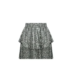 Deeluxe LORALIE - Rok met ruches en dierenprint gray Outlet