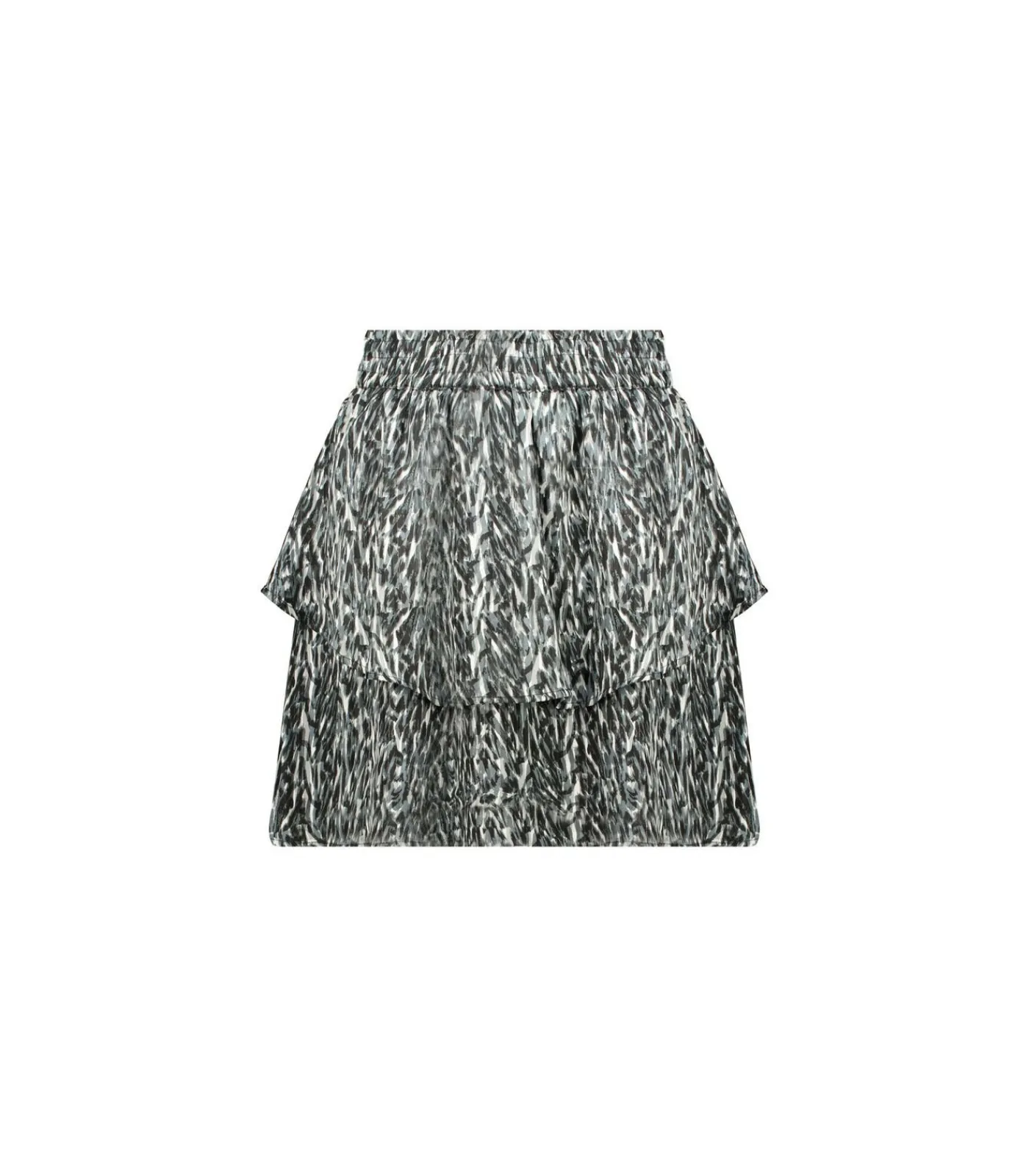 Deeluxe LORALIE - Rok met ruches en dierenprint gray Outlet