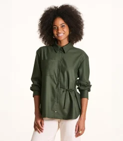 La Fée Maraboutée Losvallend kaki overhemd van flanel khaki Clearance