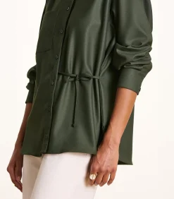 La Fée Maraboutée Losvallend kaki overhemd van flanel khaki Clearance