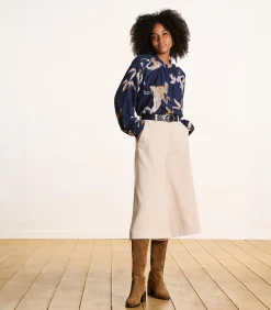 La Fée Maraboutée Losvallend marineblauw overhemd met print navyBlue Sale
