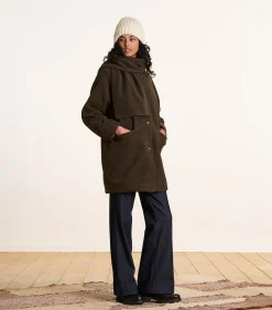 La Fée Maraboutée Losvallende 3/4 jas in bruin boiled wool darkBeige Online