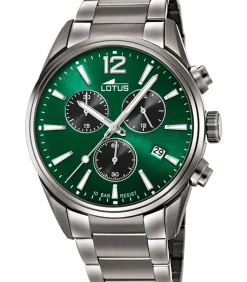Lotus heren groen chrono 316l roestvrij staal horloge armband green Clearance