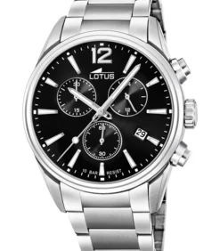 Lotus heren zwart chrono staal horloge armband black Clearance