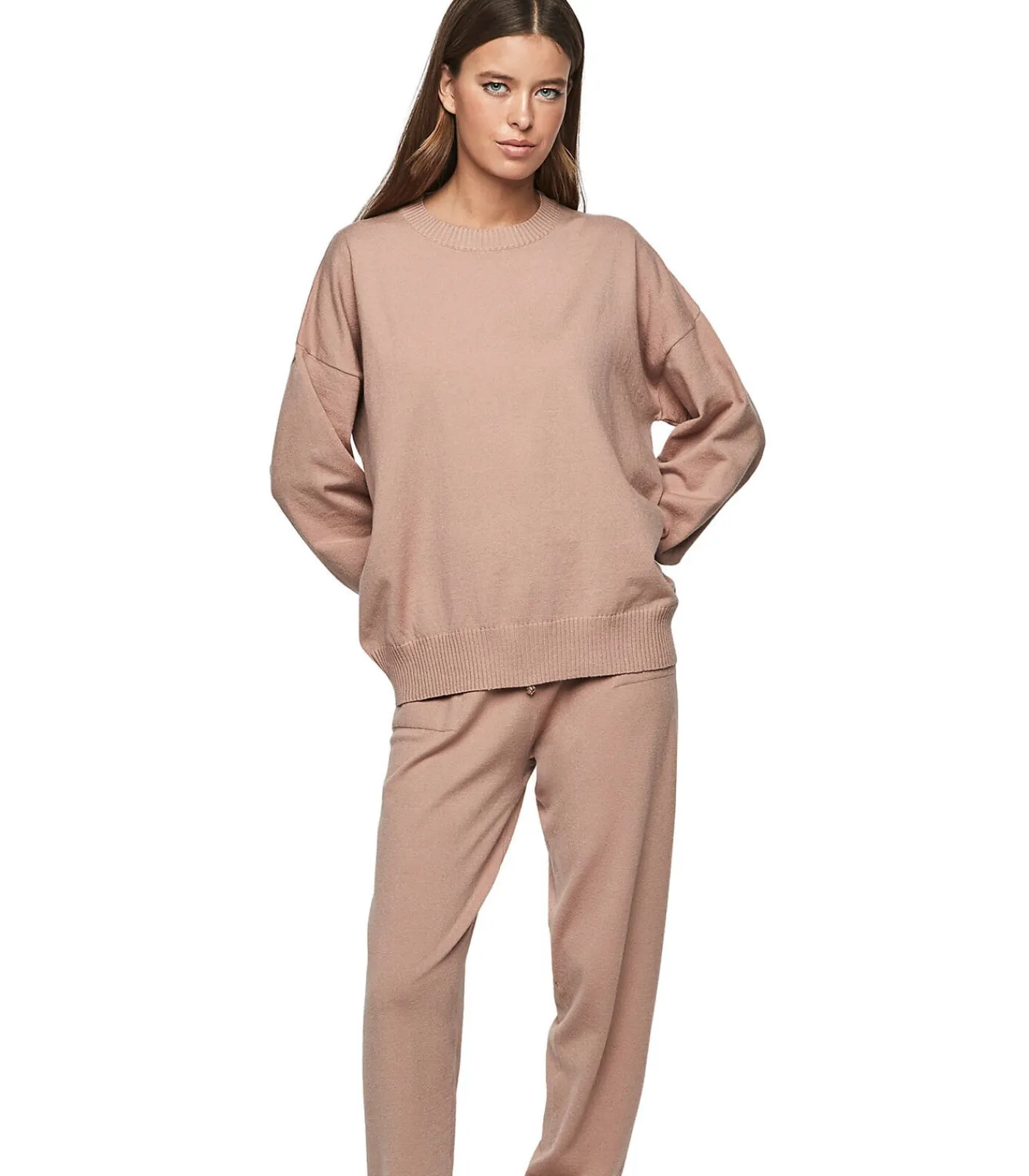SELMARK Loungewear pyjama broek top ronde hals P108 MINIMAL pink Sale