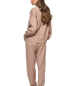 SELMARK Loungewear pyjama broek top ronde hals P108 MINIMAL pink Sale
