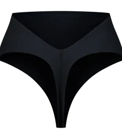 Bye Bra Low Back Midden Taille String | Zwart Xxl black New