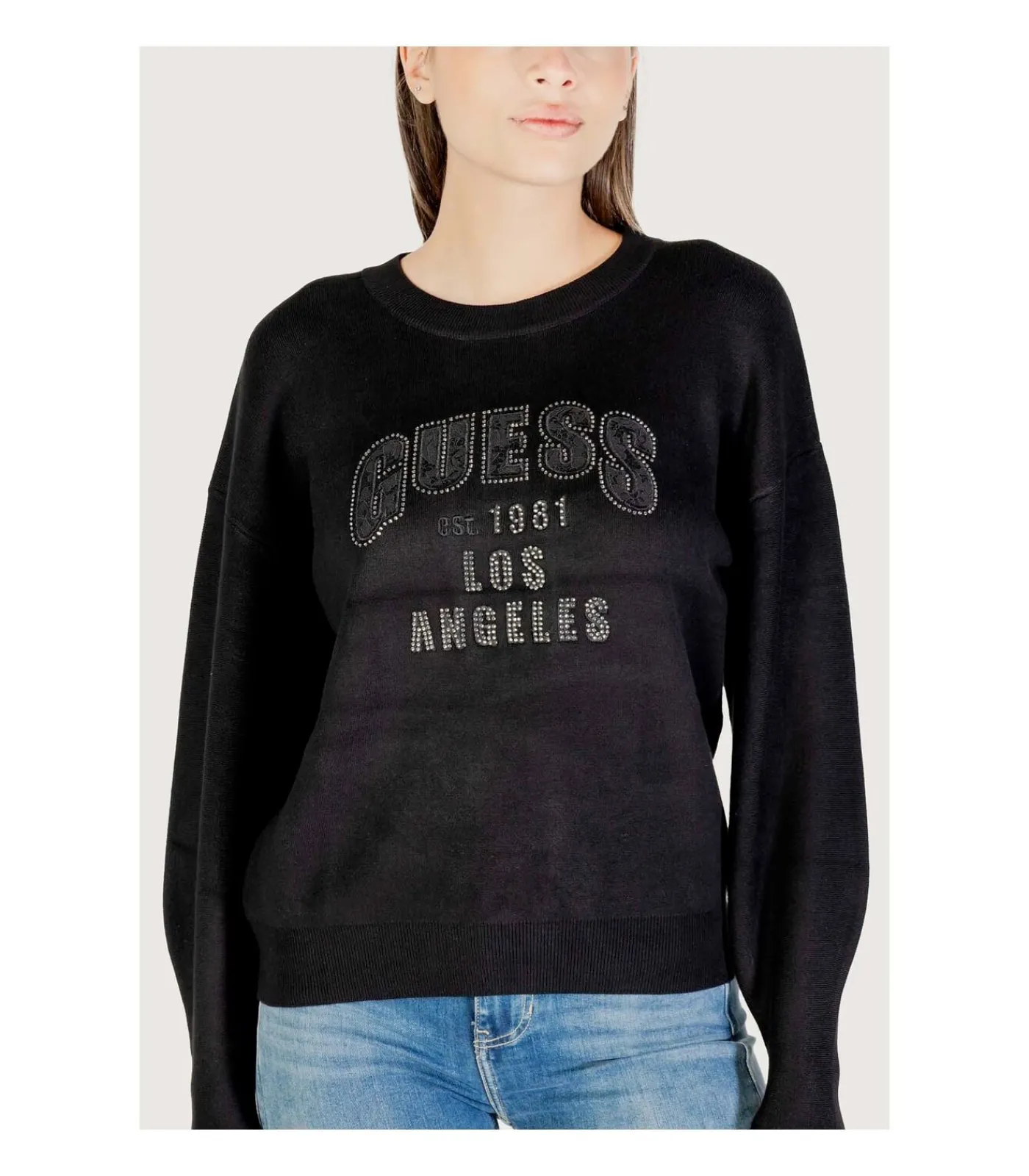 GUESS Ls Cn Leighton Logo Swtr black Online