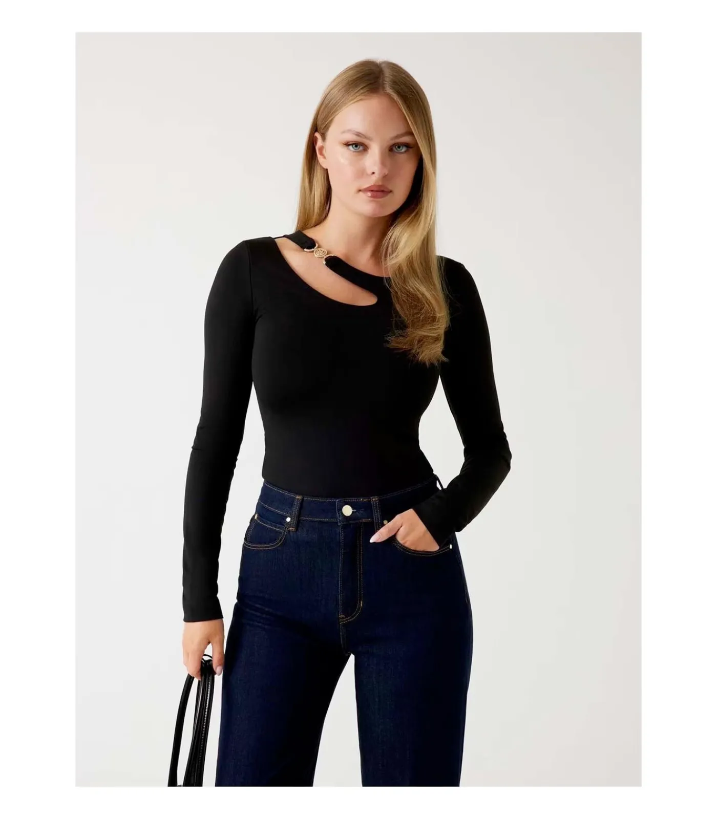 GUESS Ls Eleanor Buckle Top black Hot