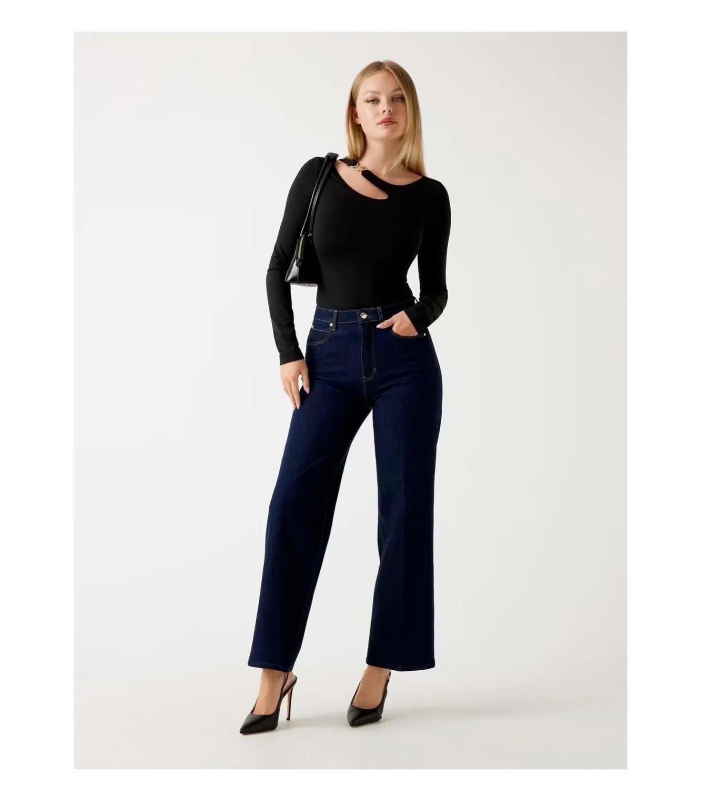 GUESS Ls Eleanor Buckle Top black Hot