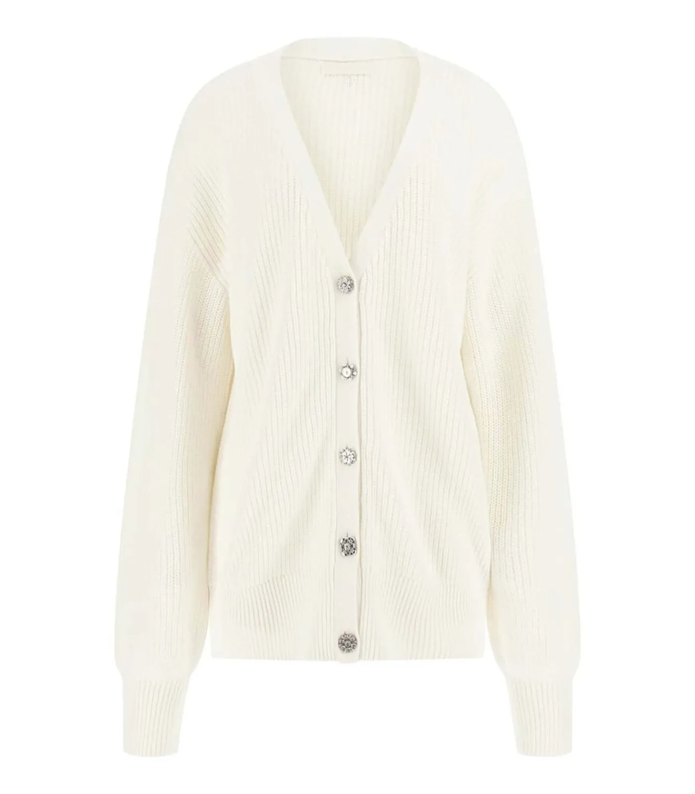 GUESS Ls Vn Jamie Cardi Swtr white Discount
