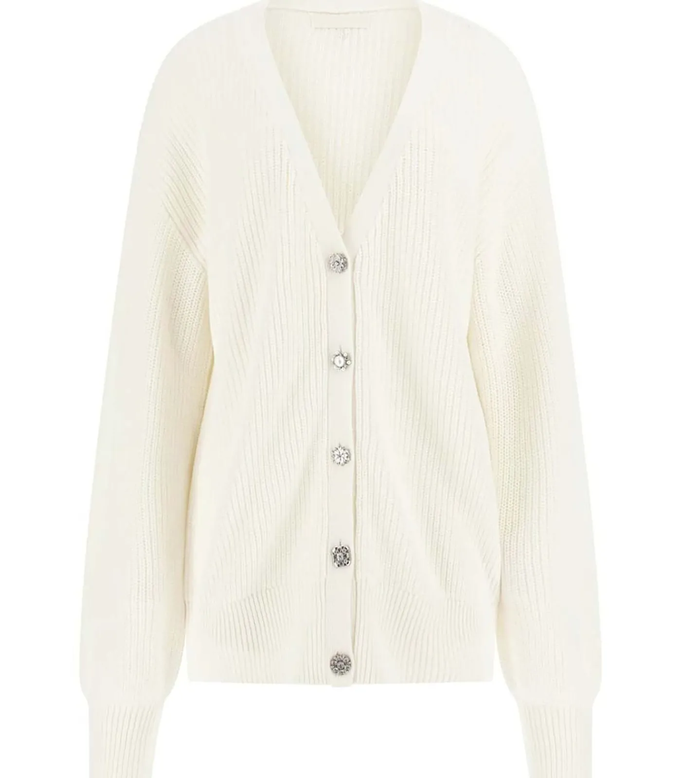 GUESS Ls Vn Jamie Cardi Swtr white Discount