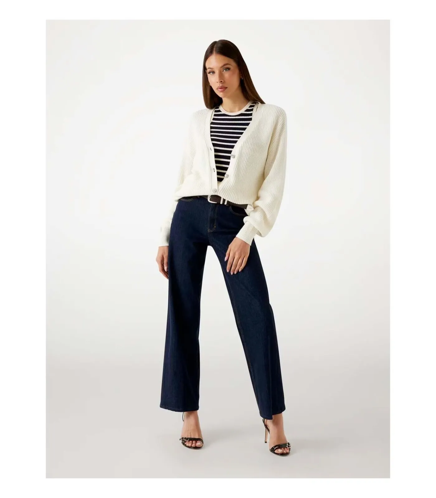 GUESS Ls Vn Jamie Cardi Swtr white Discount